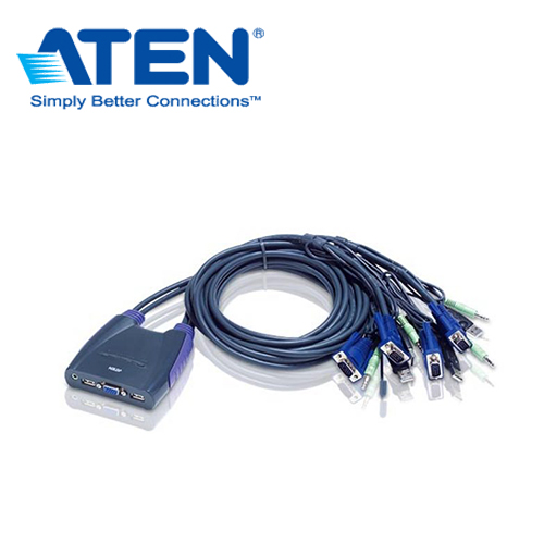 ATEN KVM CS64US 1:4UA帶線