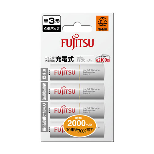 Fujitsu 3號低自放充電電池 1900mAh-4入