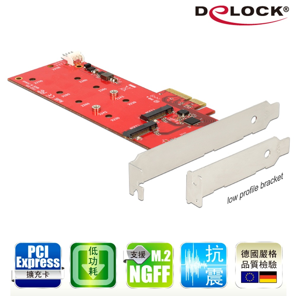 Delock M.2 NGFFx2 PCI ep擴充卡