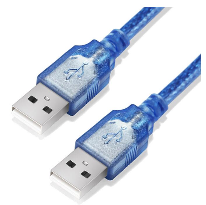 USB2.0 A公A公透藍+鋁箔 50公分
