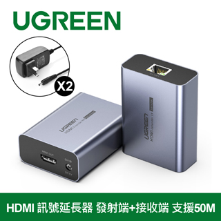 UGREEN綠聯 HDMI 訊號延長器 發射端+接收端 (50M)(50739)