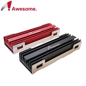 Awesome M.2 SSD NGFF 2280鋁製扣榫式散熱鰭片-紅 (非黏貼式散熱薄片)