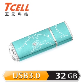 TCELL冠元 USB3.0 絢麗粉彩隨身碟-Tiffany藍 32G