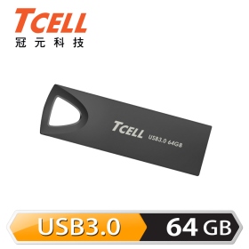 TCELL冠元 USB3.0 浮世繪鋅合金隨身碟-墨黑 64G
