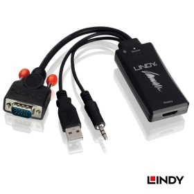 LINDY 林帝  VGA +音源 to HDMI 1080P轉接器 (LD38183)
